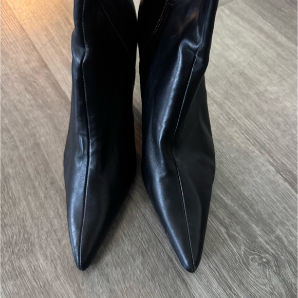 Colin Stuart Leather Over the Knee Stiletto Boots with Lace Cutout - Picture 4 of 6